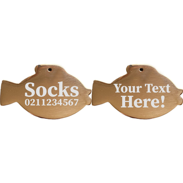 Custom Text Fish | Mirror Stainless | Cat & Dog ID Pet Tag
